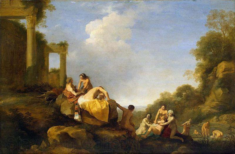 POELENBURGH, Cornelis van Landscape with Diana and Callisto France oil painting art